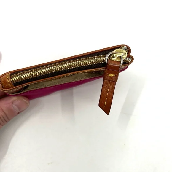 Dooney & Bourke Nylon Small Zippered Compact Coin Case Pink - Picture 8 of 16